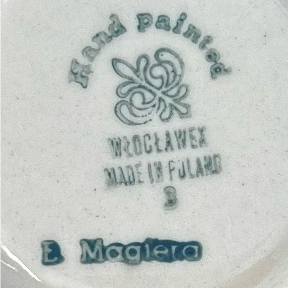 Wloclawek Fajans Hand Painted Cup and Saucer - Picture 6 of 7